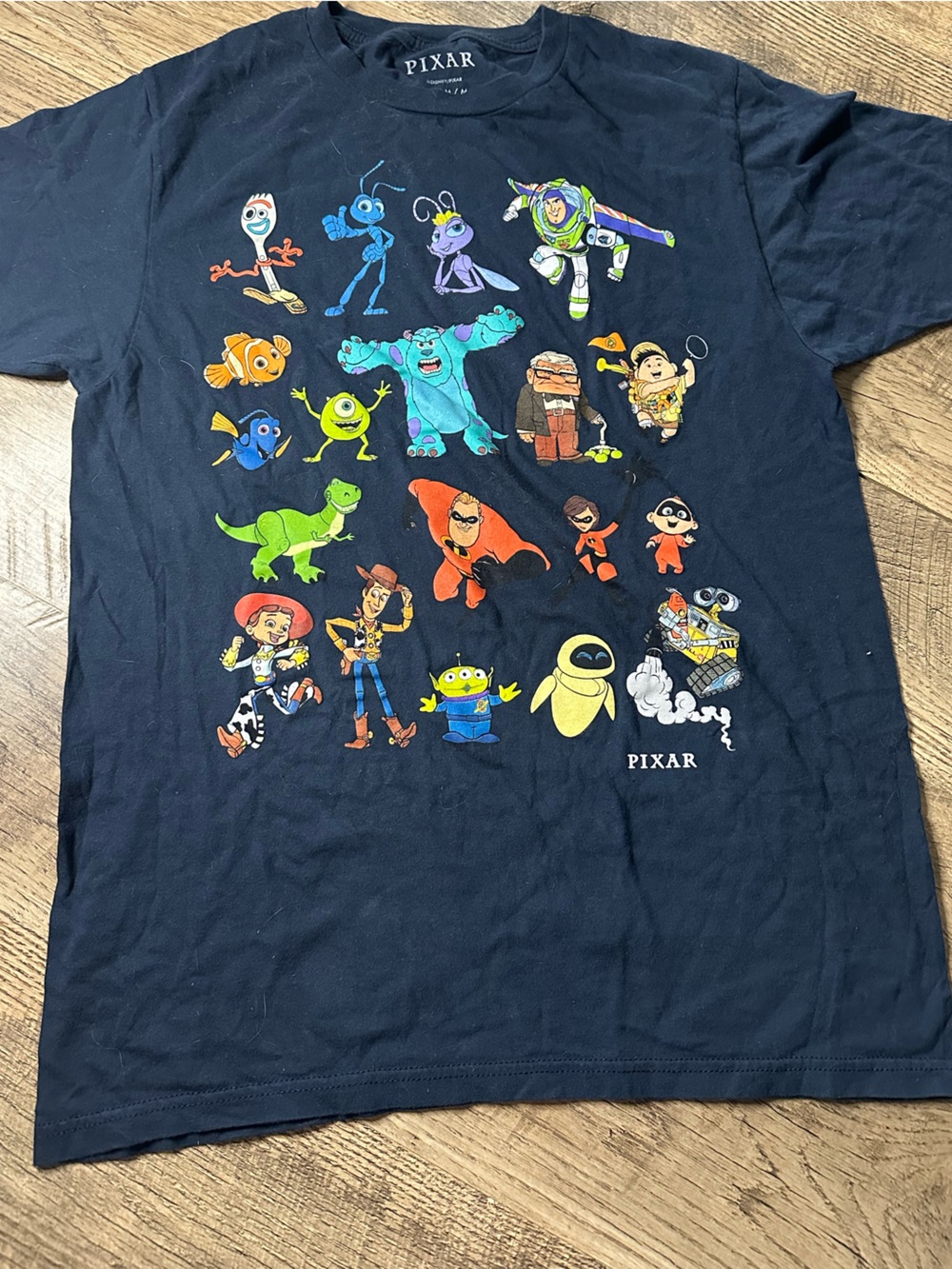 Pixar Characters Navy Short Sleeve Tee